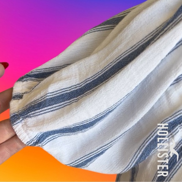 Hollister Blue and White Striped Blouse - Picture 5 of 11